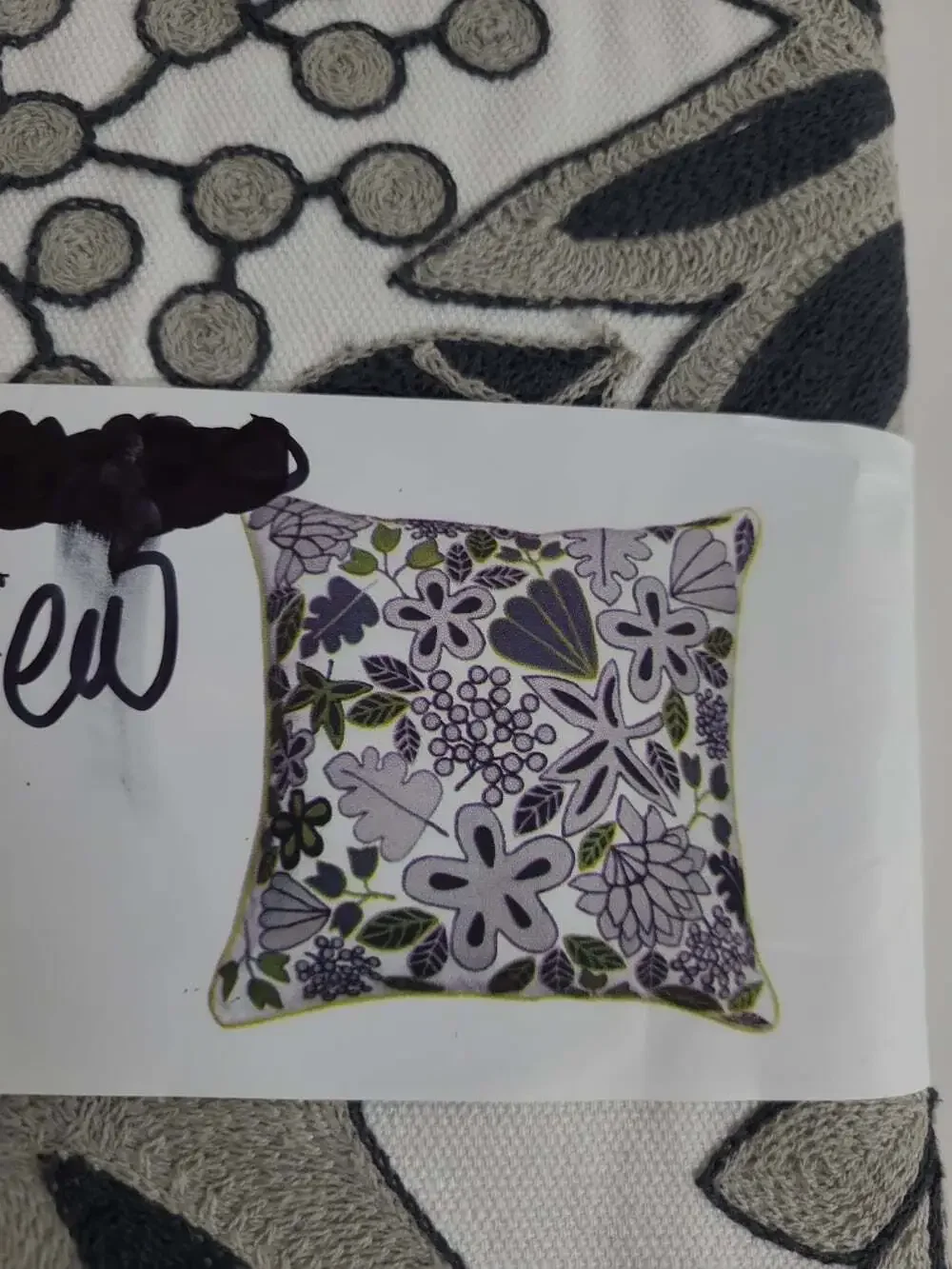 Ikea Fjalltatel Pillow Cover New with Tags Embroidered Floral 20x20